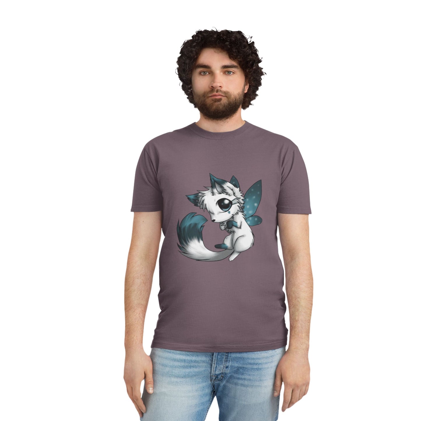 Unisex Faded Shirt with Adorable Cat Fairy Design