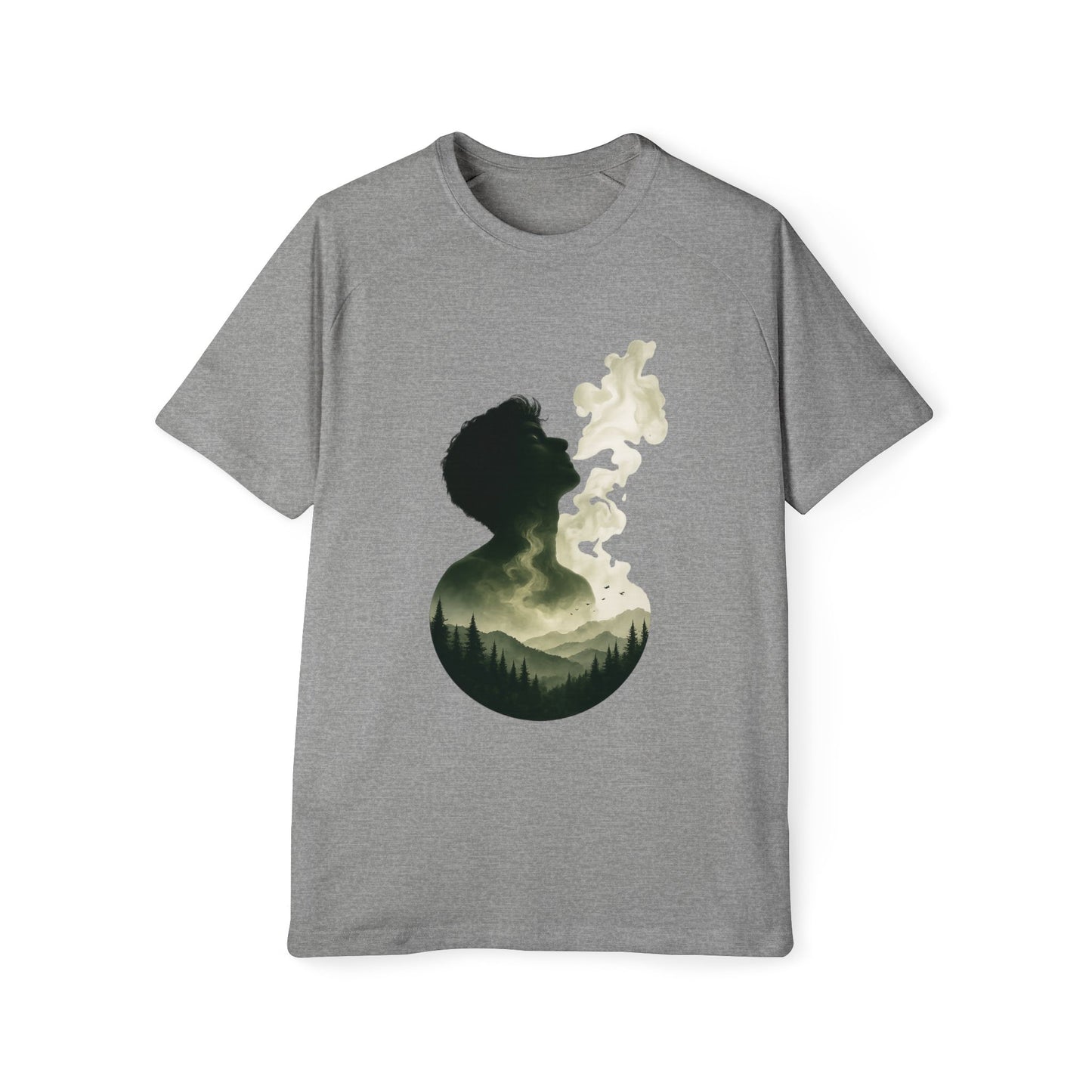 Silhouette Forest Smoke T-Shirt — Men's Nature Graphic Tee