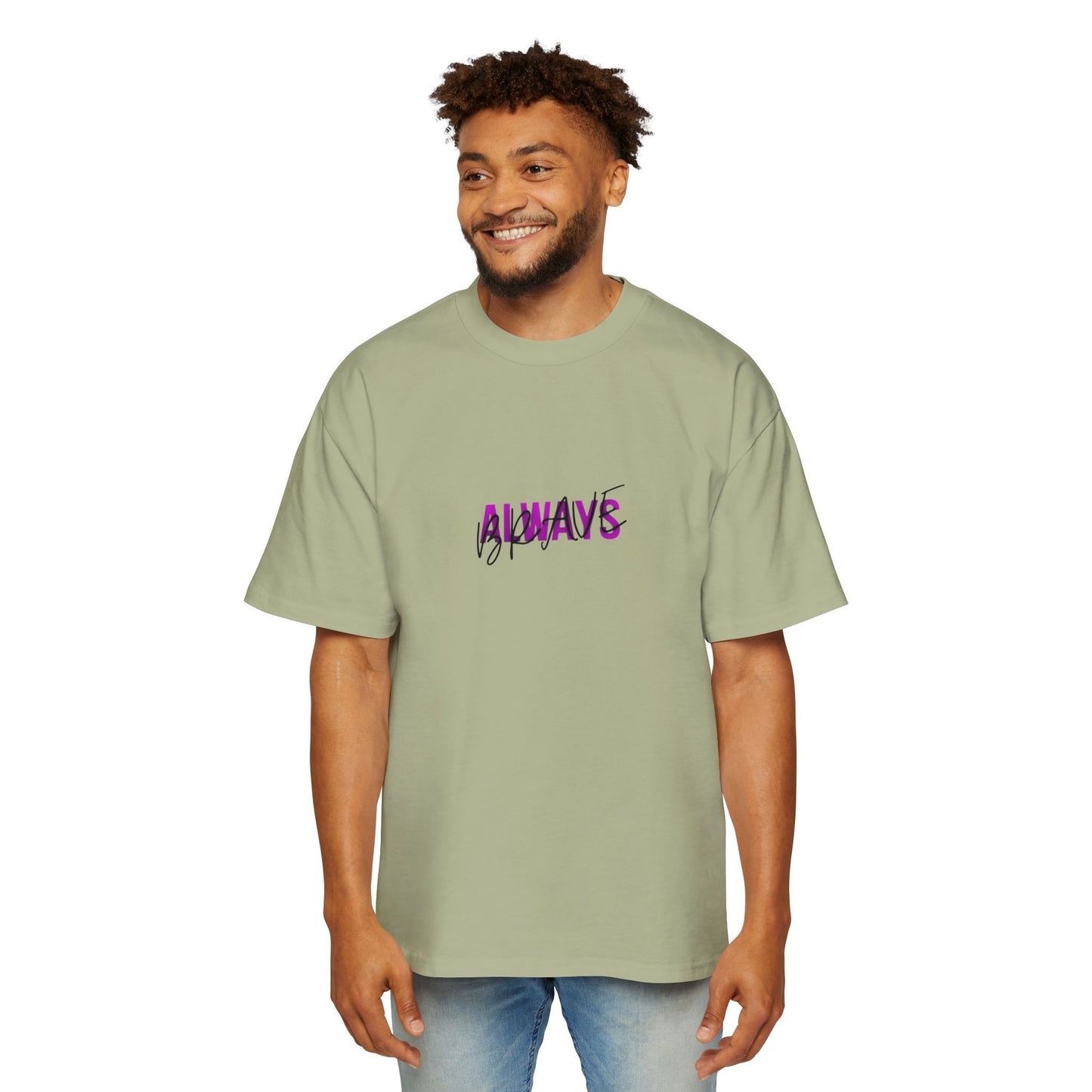 Graphic Tee — 'ALWAYS' Text Front & Dark Warrior Back