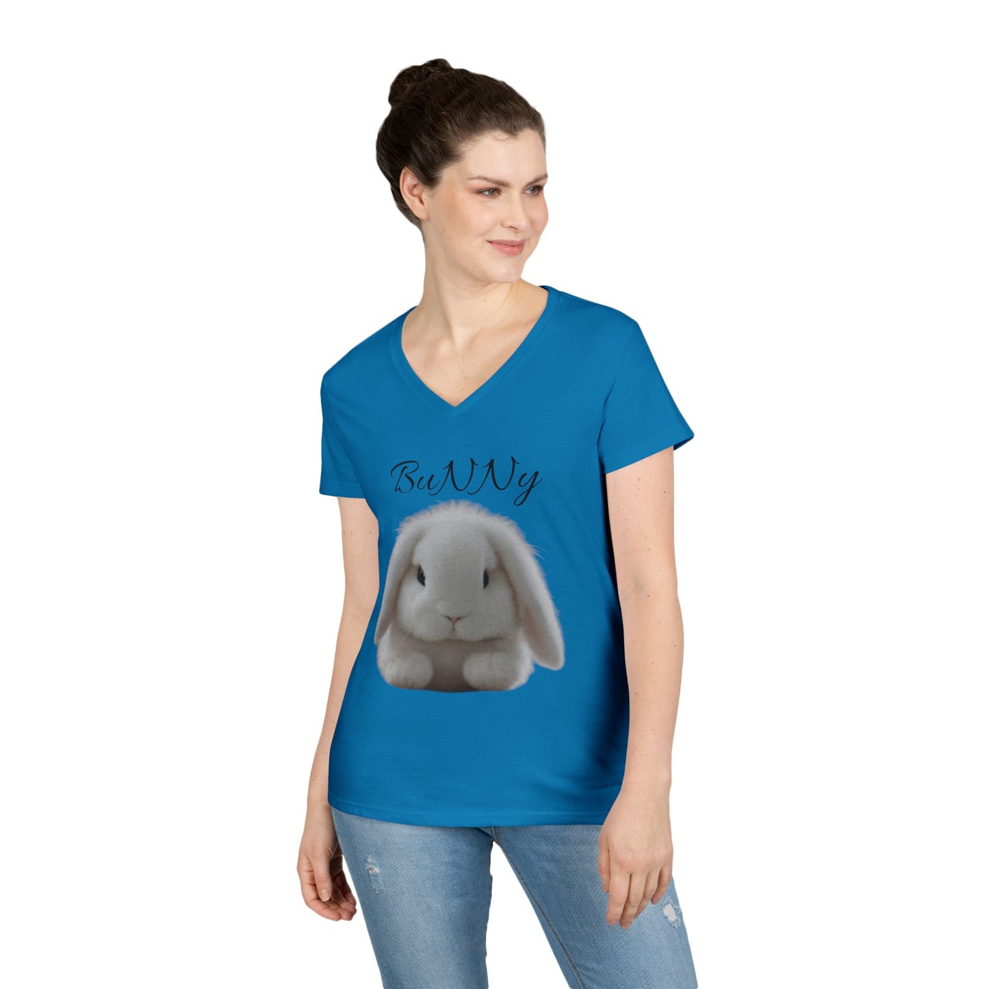 Cute Bunny V-Neck T-Shirt