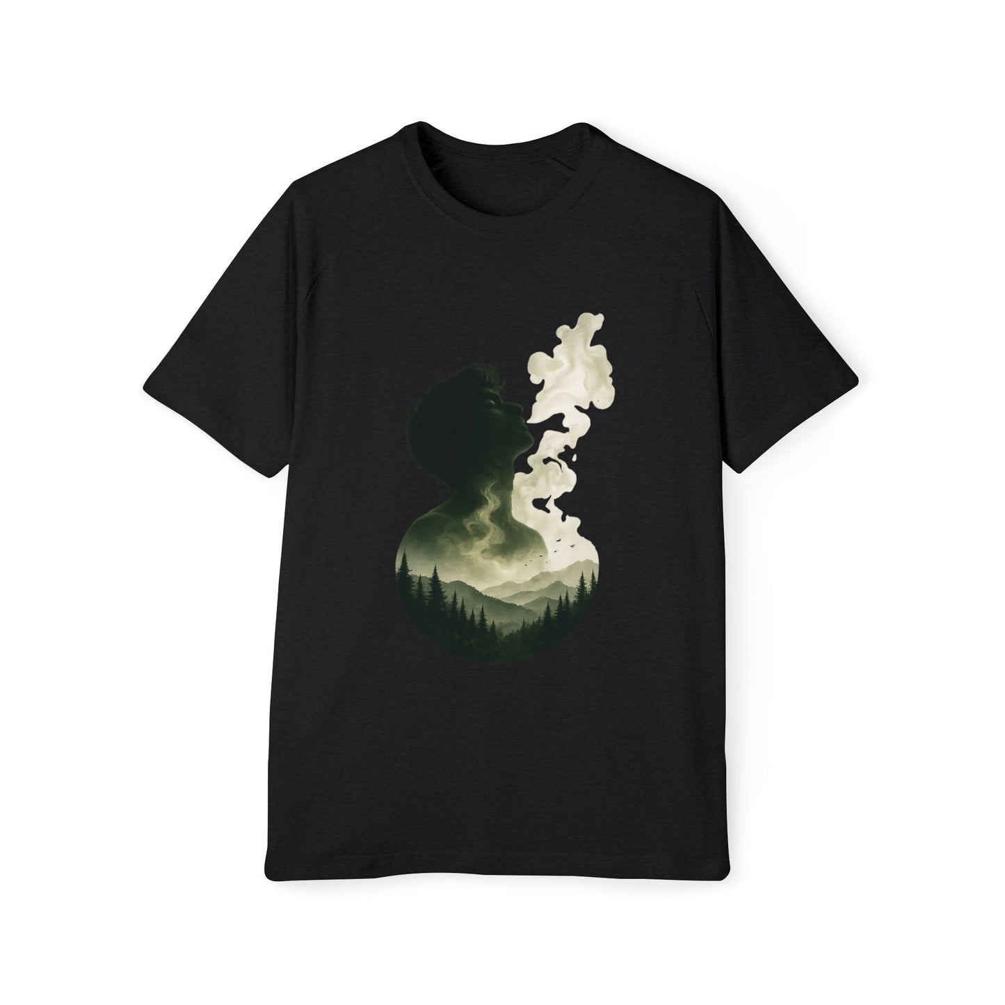 Silhouette Forest Smoke T-Shirt — Men's Nature Graphic Tee