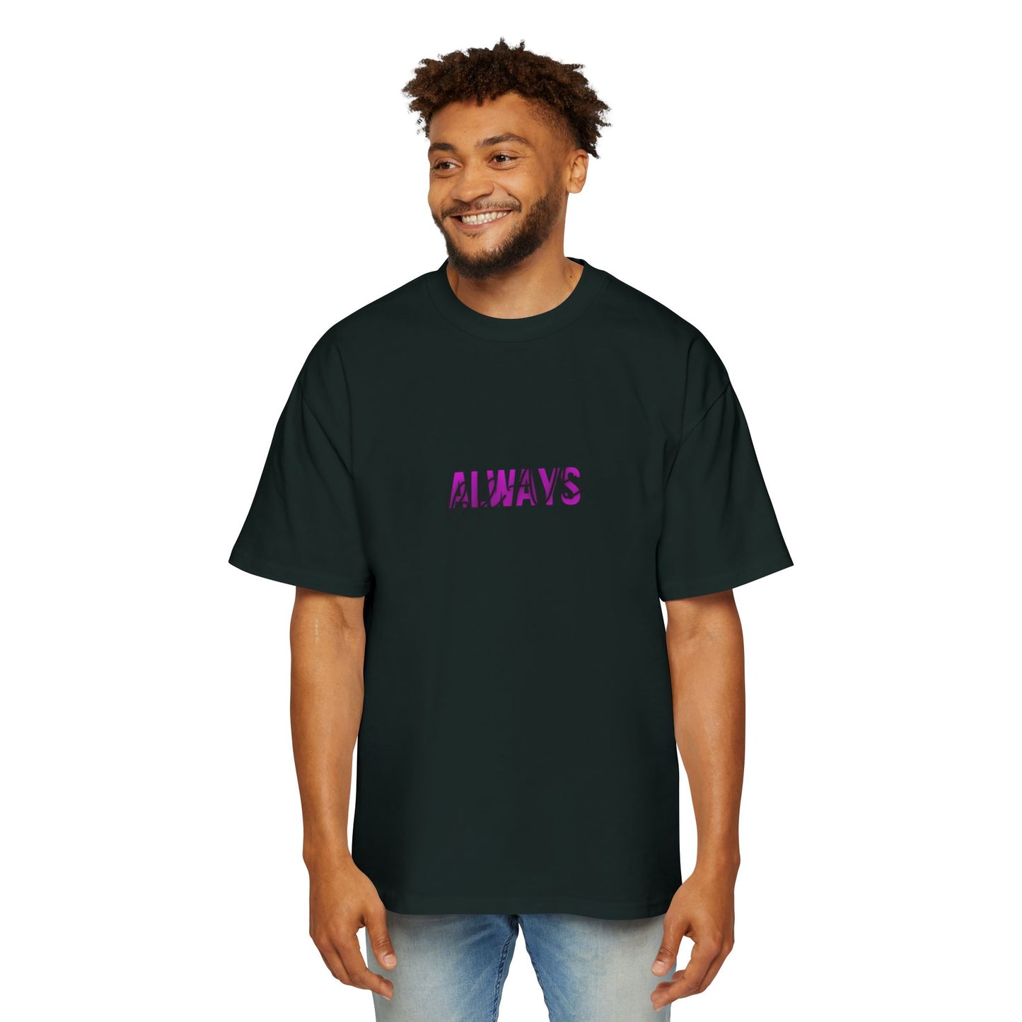 Graphic Tee — 'ALWAYS' Text Front & Dark Warrior Back