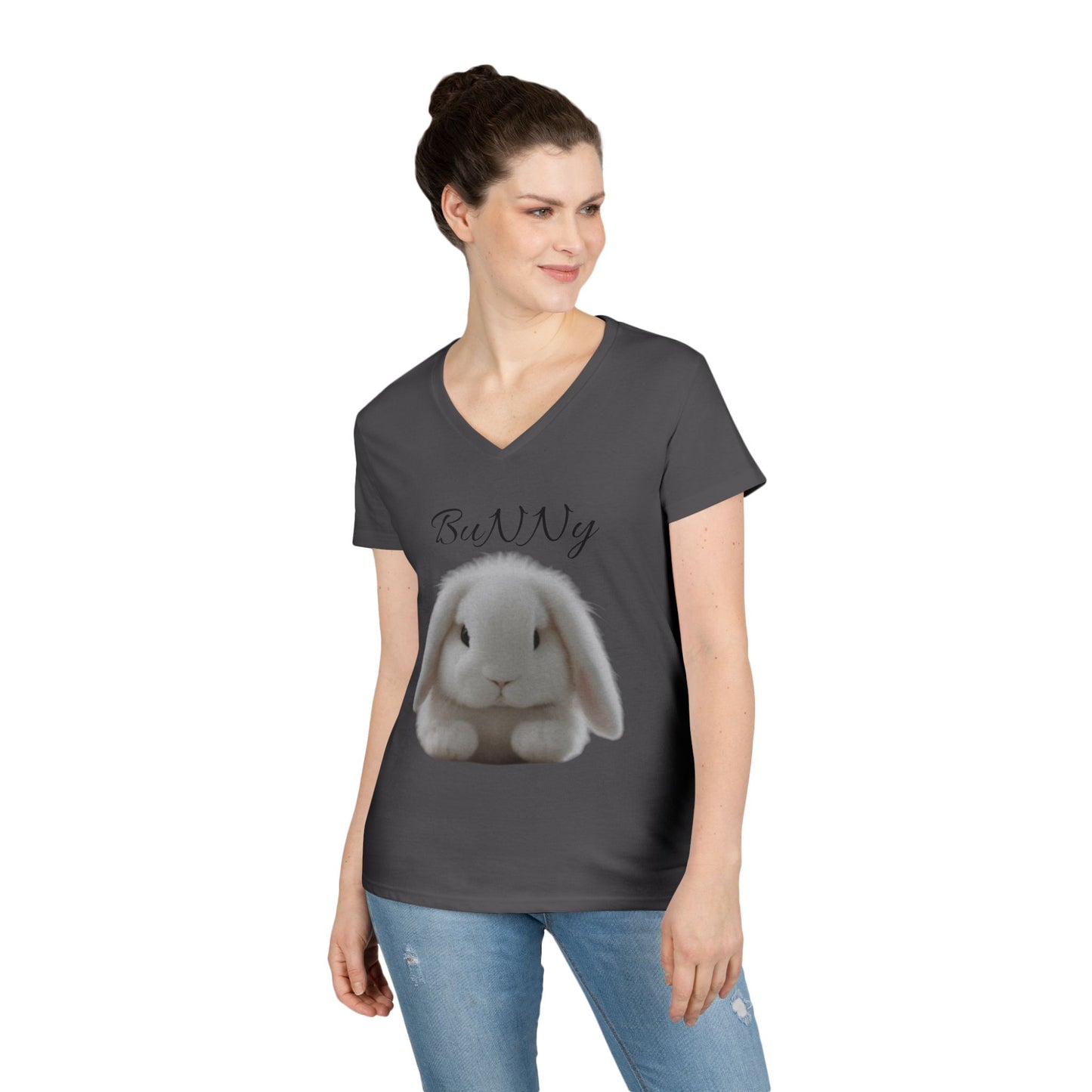 Cute Bunny V-Neck T-Shirt
