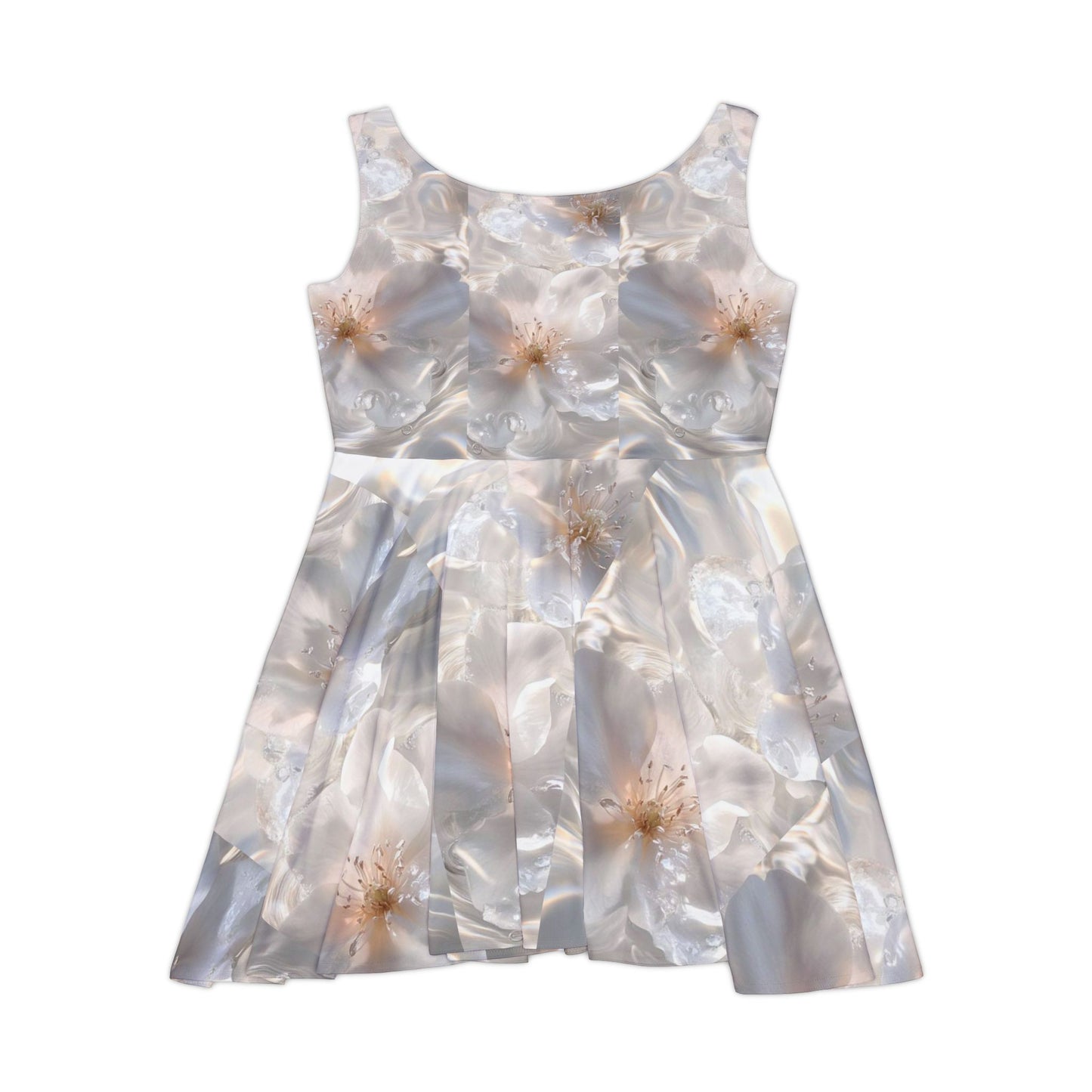 Floral Women's Skater Dress – Elegant Floral Print