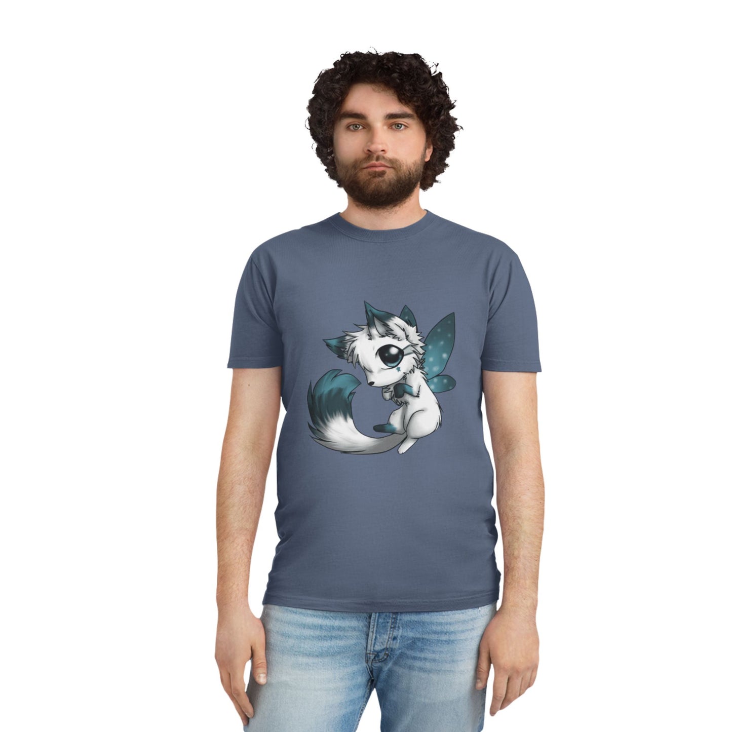 Unisex Faded Shirt with Adorable Cat Fairy Design