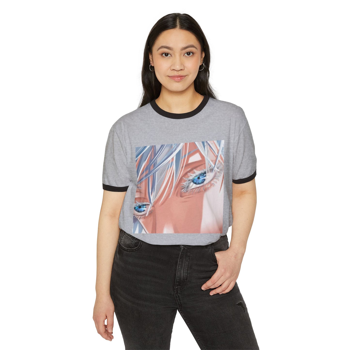 Anime Style Artistic Unisex Cotton Ringer T-Shirt
