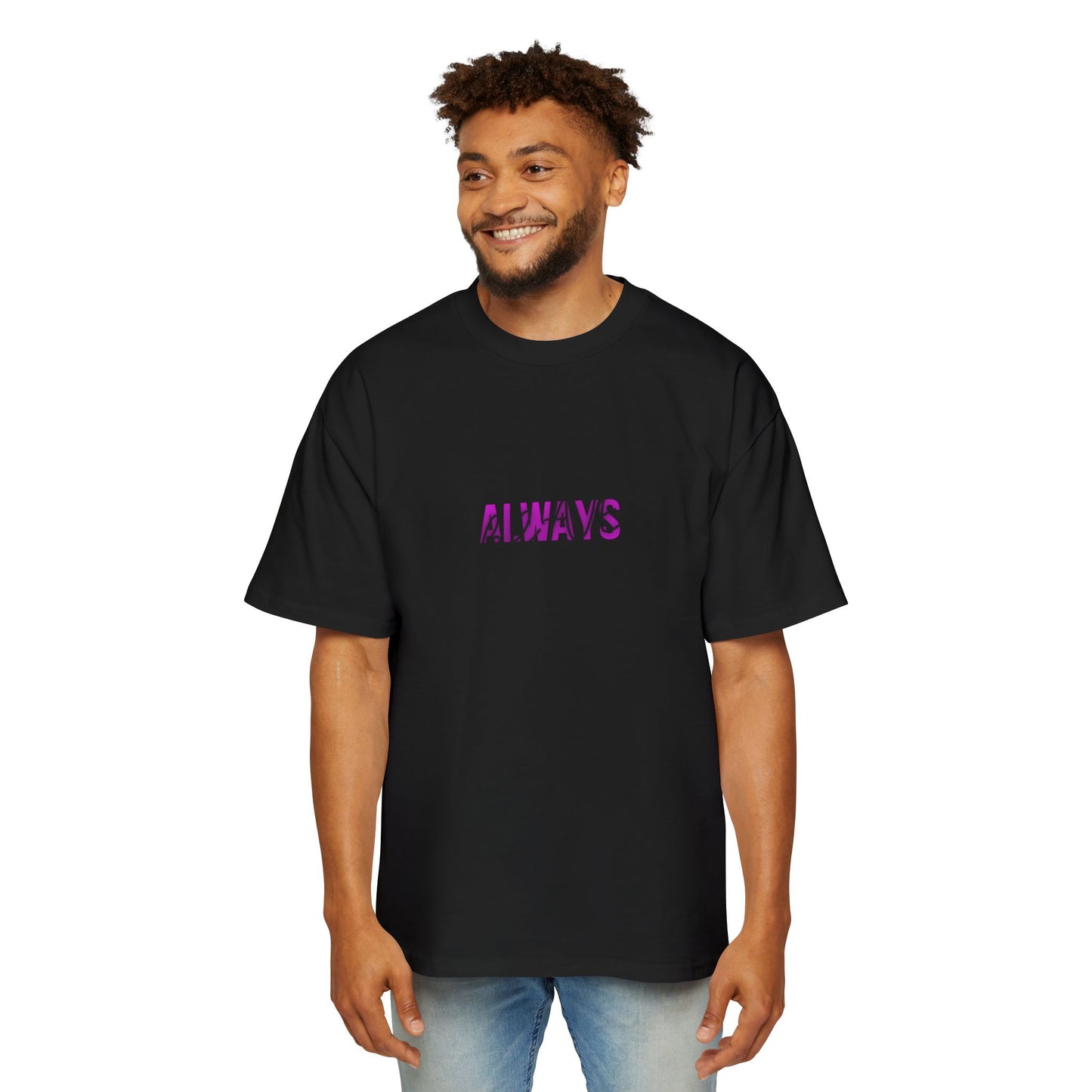 Graphic Tee — 'ALWAYS' Text Front & Dark Warrior Back