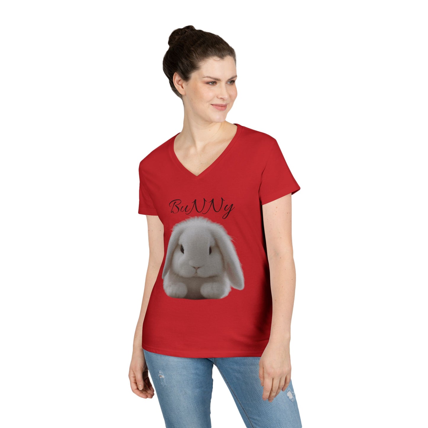 Cute Bunny V-Neck T-Shirt