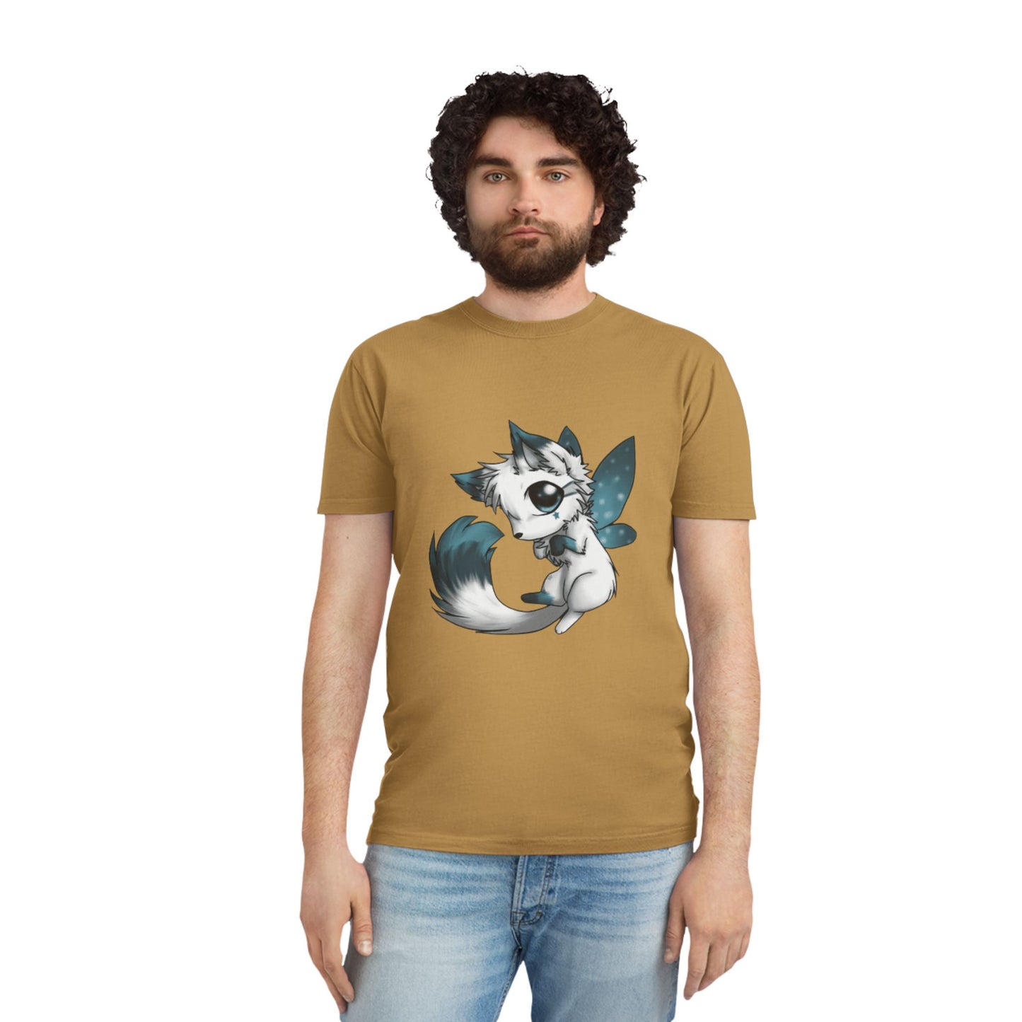 Unisex Faded Shirt with Adorable Cat Fairy Design