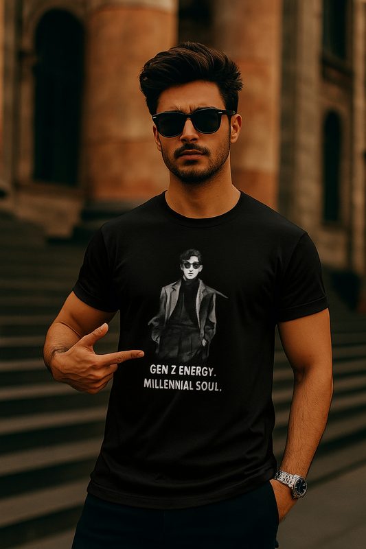 Men's Raglan T-Shirt - Gen Z Energy, Millennial Soul, Trendy Vintage Tee