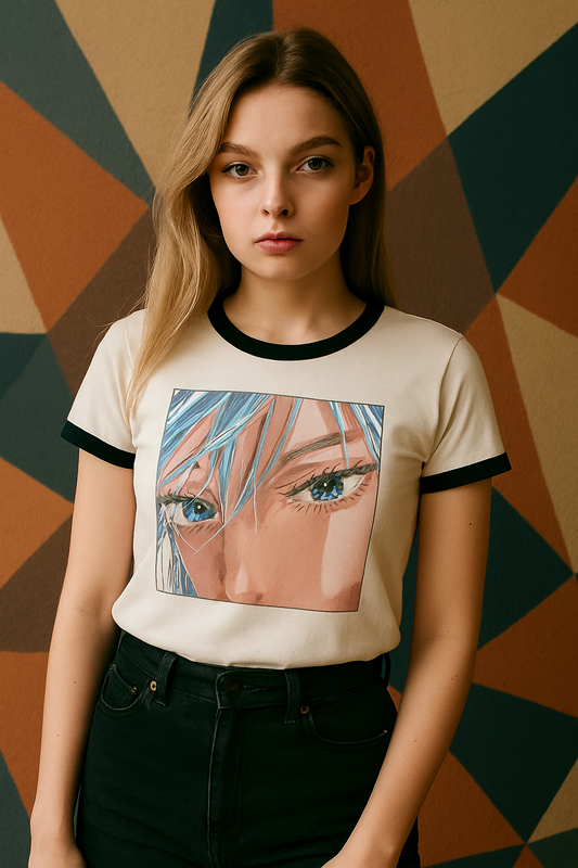 Anime Style Artistic Unisex Cotton Ringer T-Shirt