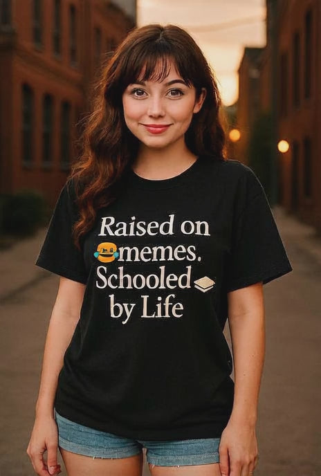 Unisex Softstyle T-Shirt - Raised By Memes, Schooled By Life