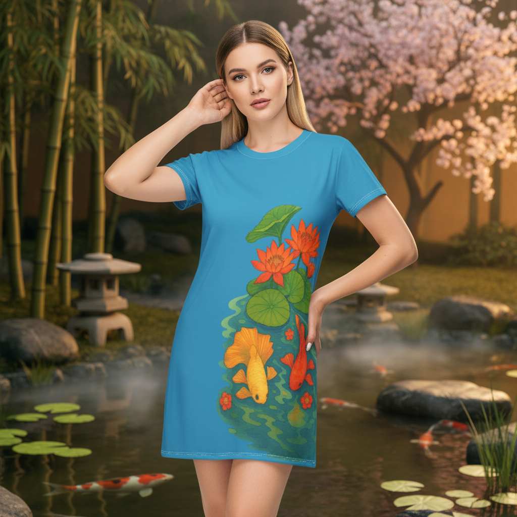 Serene Floral T-Shirt Dress